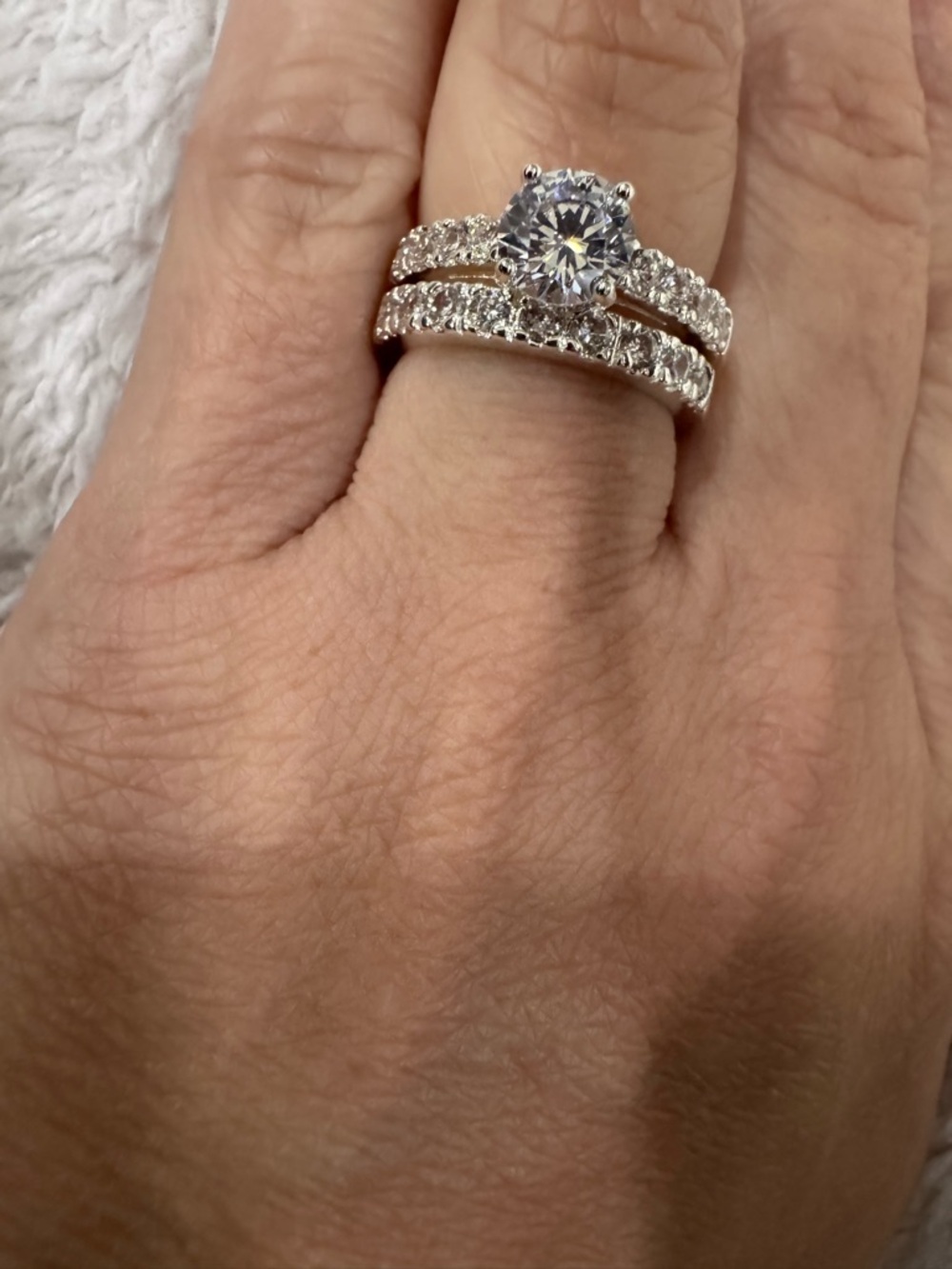 Charter Club Cubic Zirconia Engagement two ring set